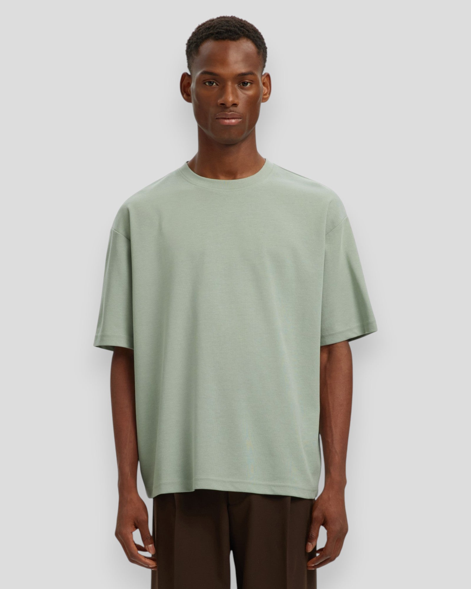 Loose Oscar SS O-Neck Tee - Aqua Gray