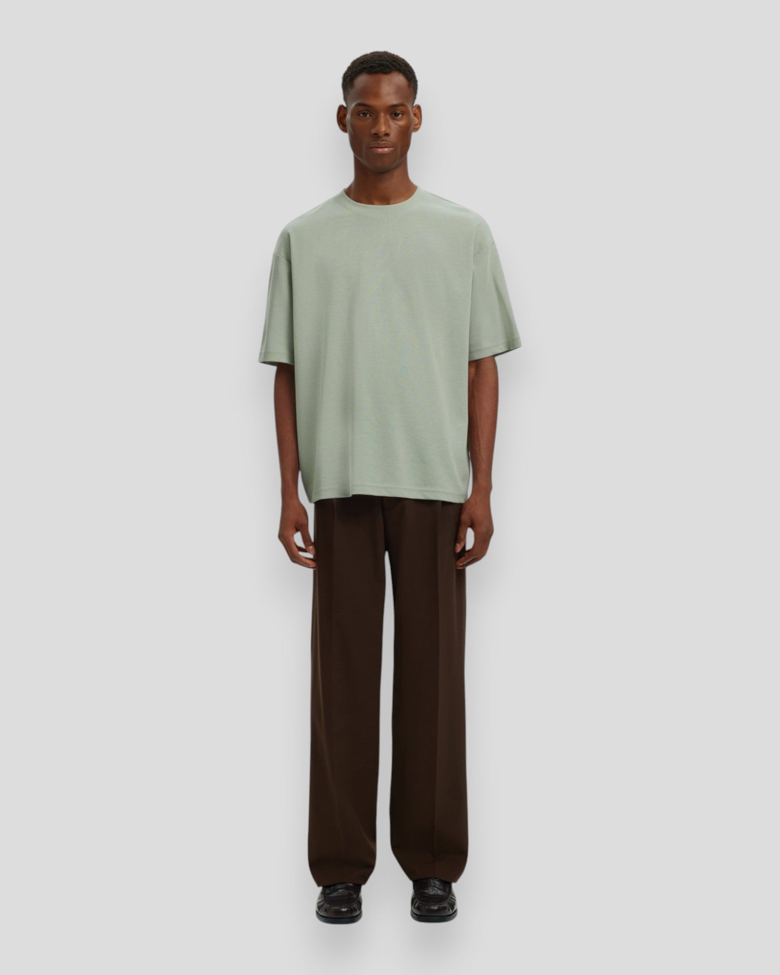 Loose Oscar SS O-Neck Tee - Aqua Gray