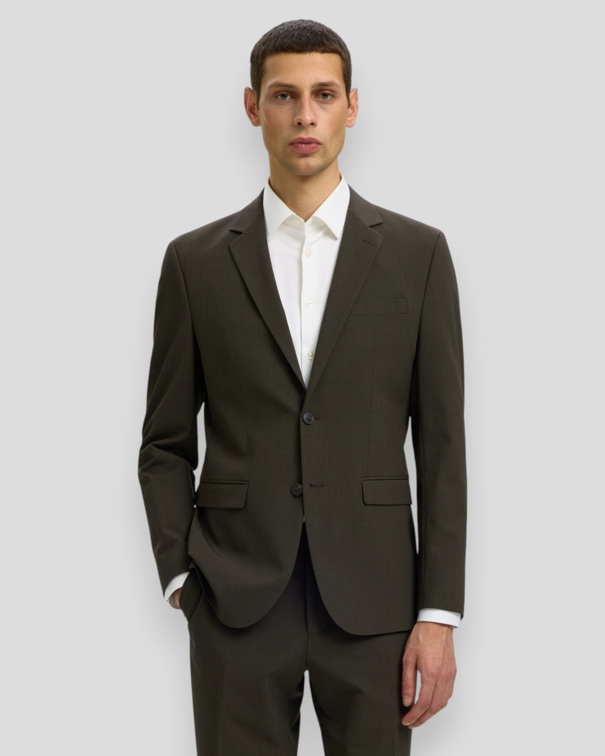 Slim-Liam Mini Hounds Blazer Flex - Dark Brown Melange Pattern