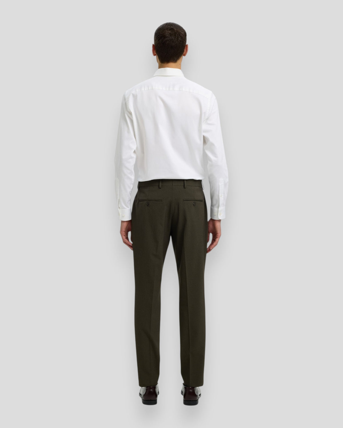 Slim-Liam Mini Hounds Trousers Flex - Dark Brown Melange Pattern