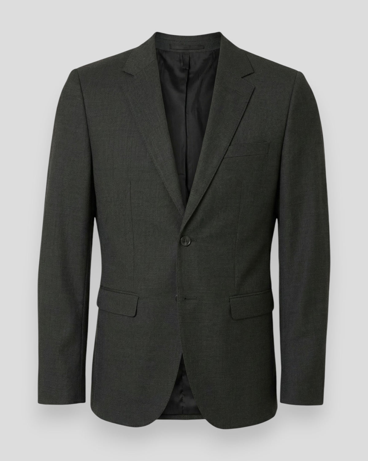 Slim-Theo Wool Blend Blazer Flex - Dark Green Melange