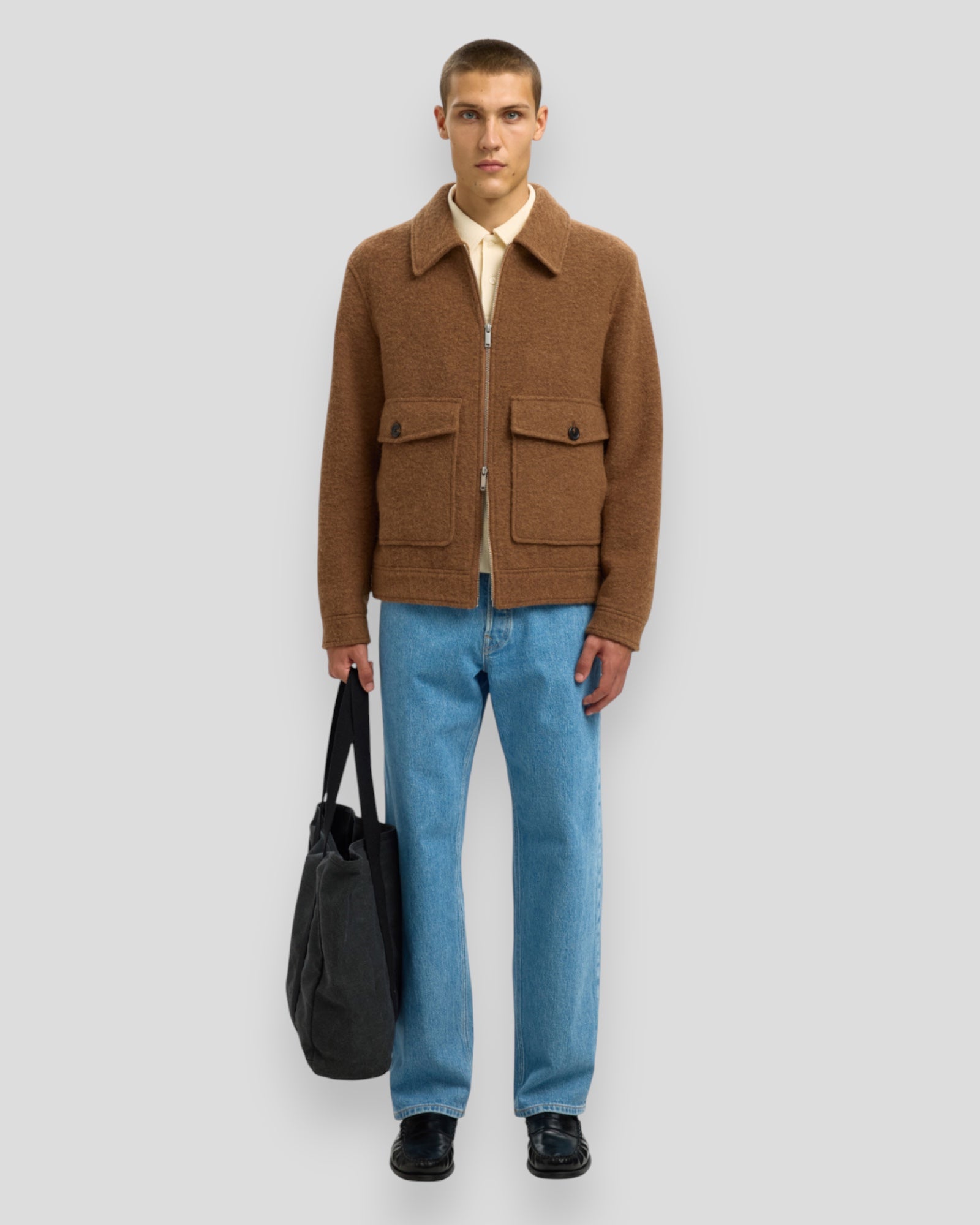 Jakob Wool Blend Jacket - Chipmunk