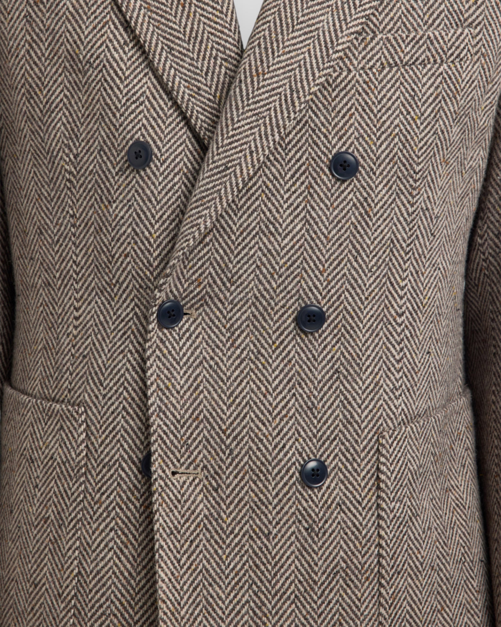 Regular Morris Herringbone Wool Blend Blazer - Brown Rice/Herringbone