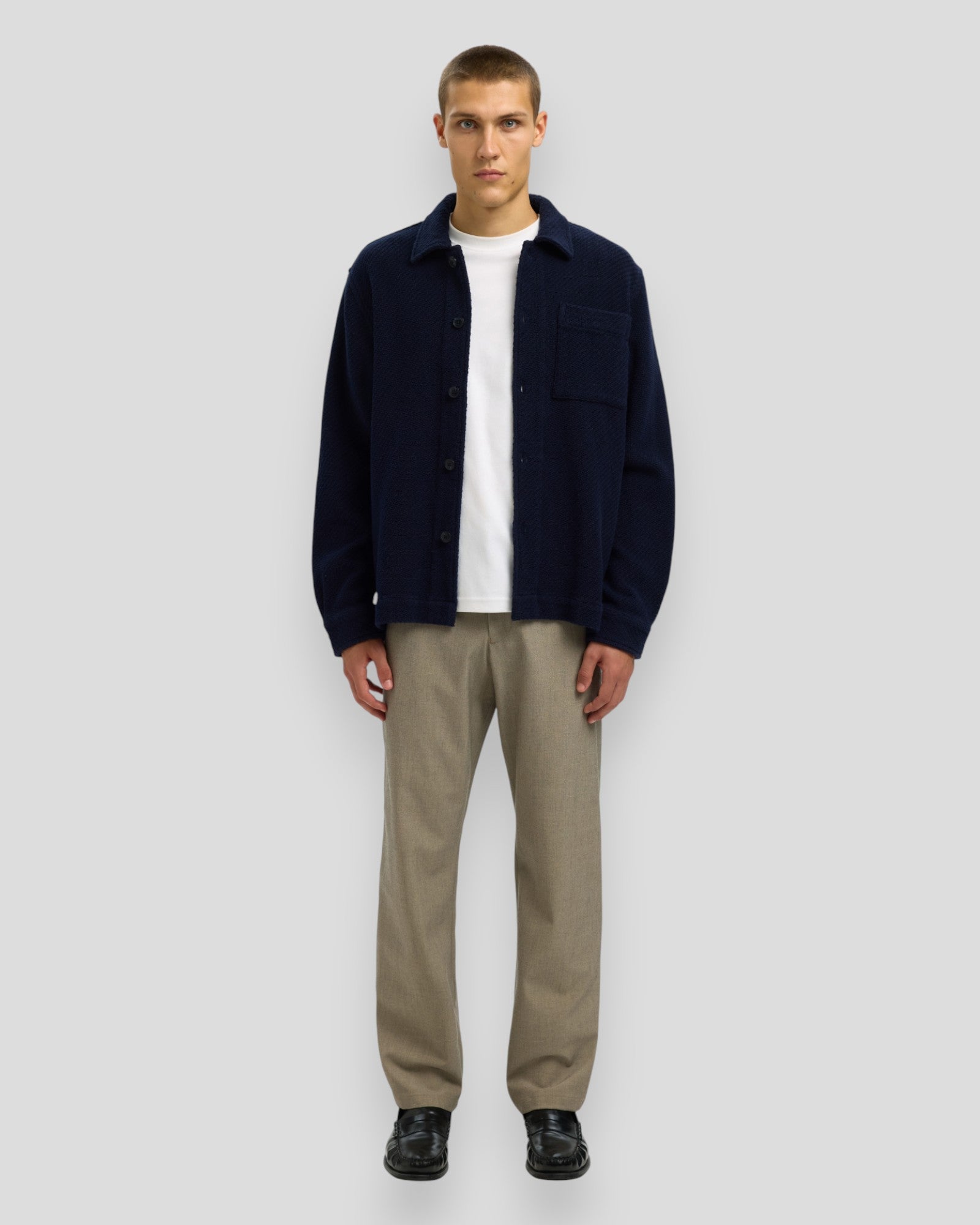 Regular Fred Structured Overshirt - Sky Captain