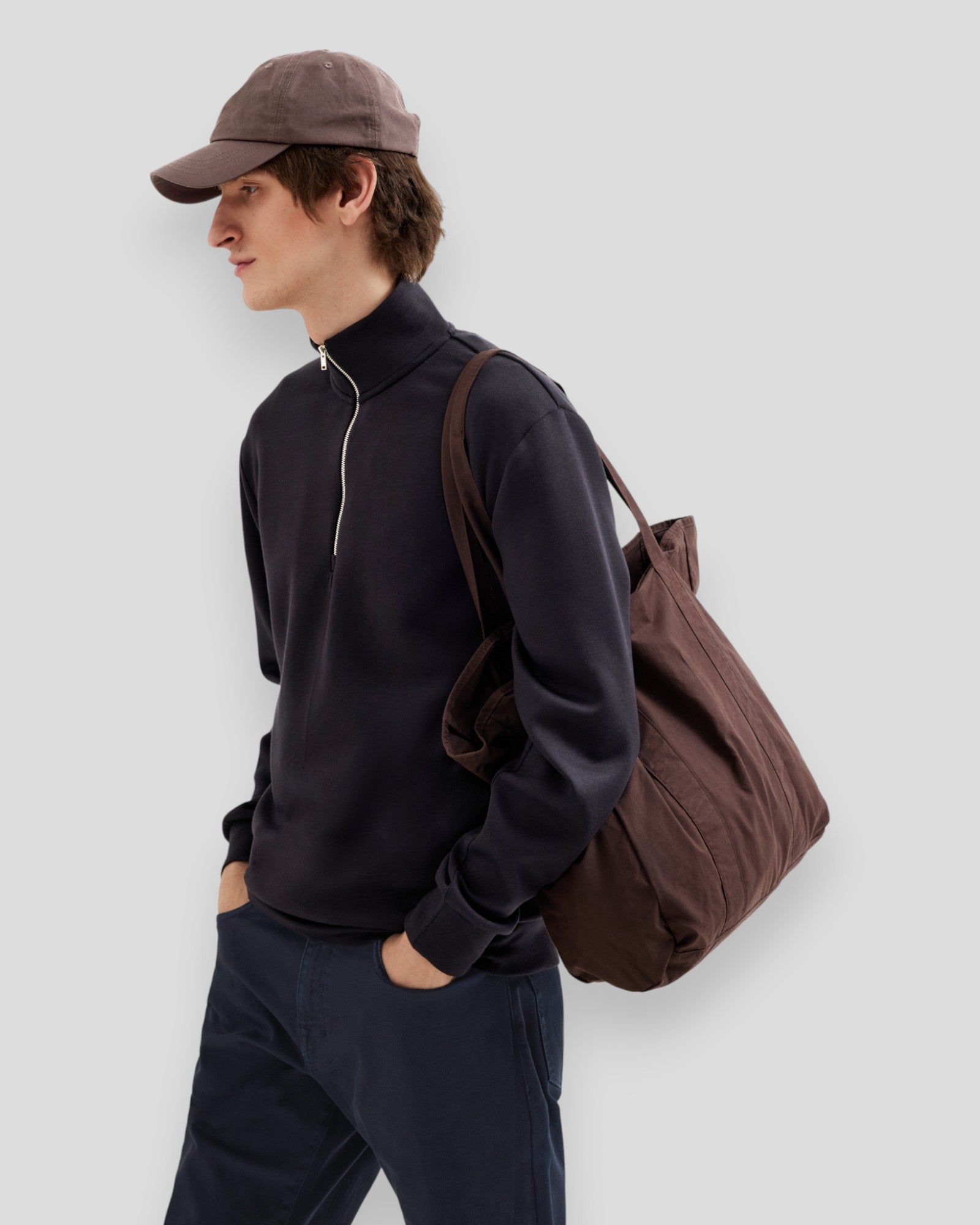 Emanuel Soft Zip High Neck Sweat - Black