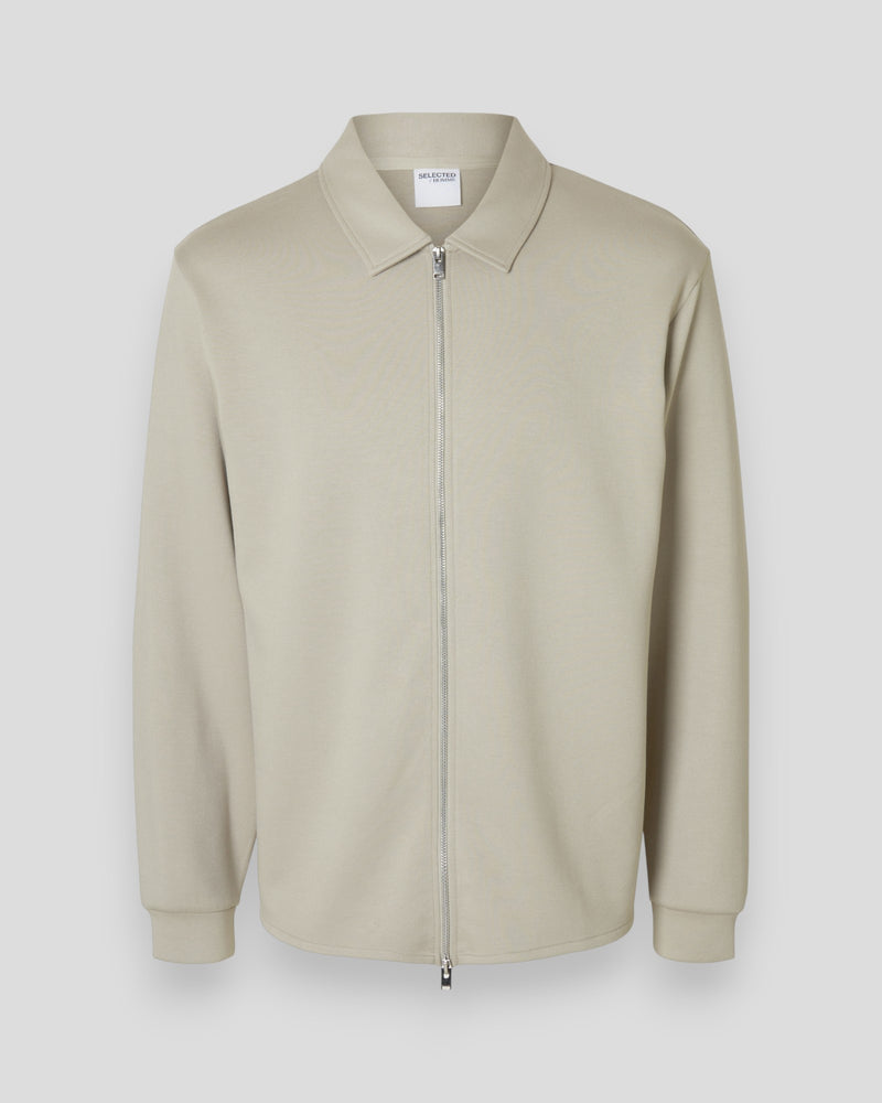 Selected Emanuel blød cashmere sweatshirt med fuld lynlås, komfortabel og elegant til mænd.
