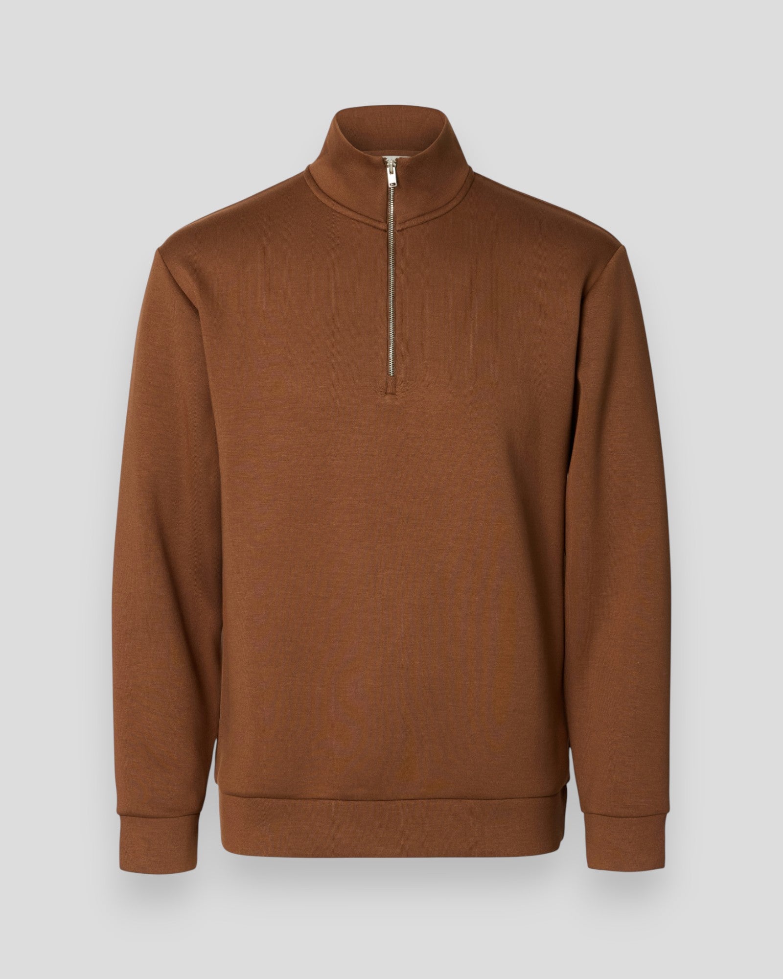 Emanuel Soft Zip High Neck Sweat - Soft Silt