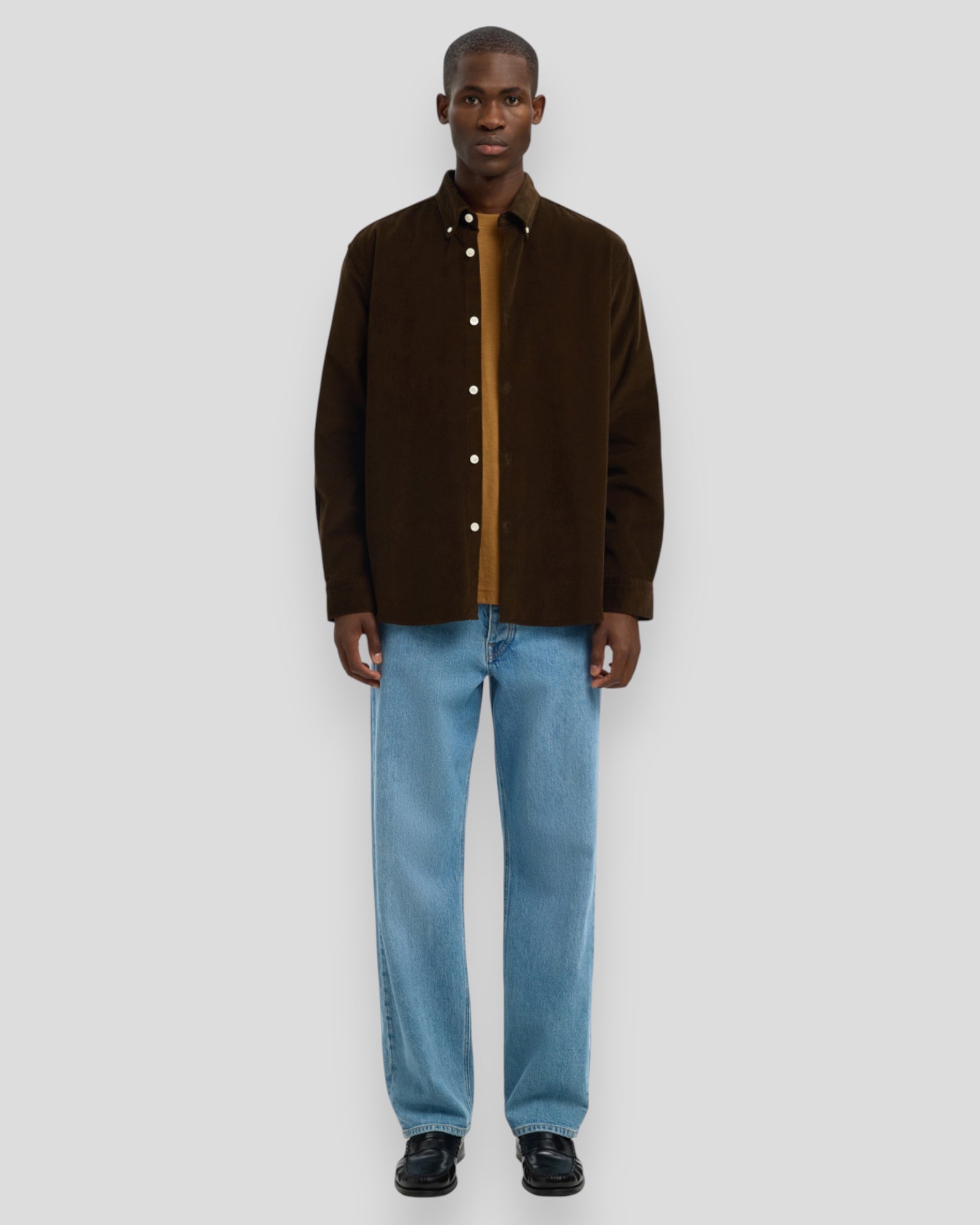 Regular Danni Cord BD LS Shirt - Demitasse