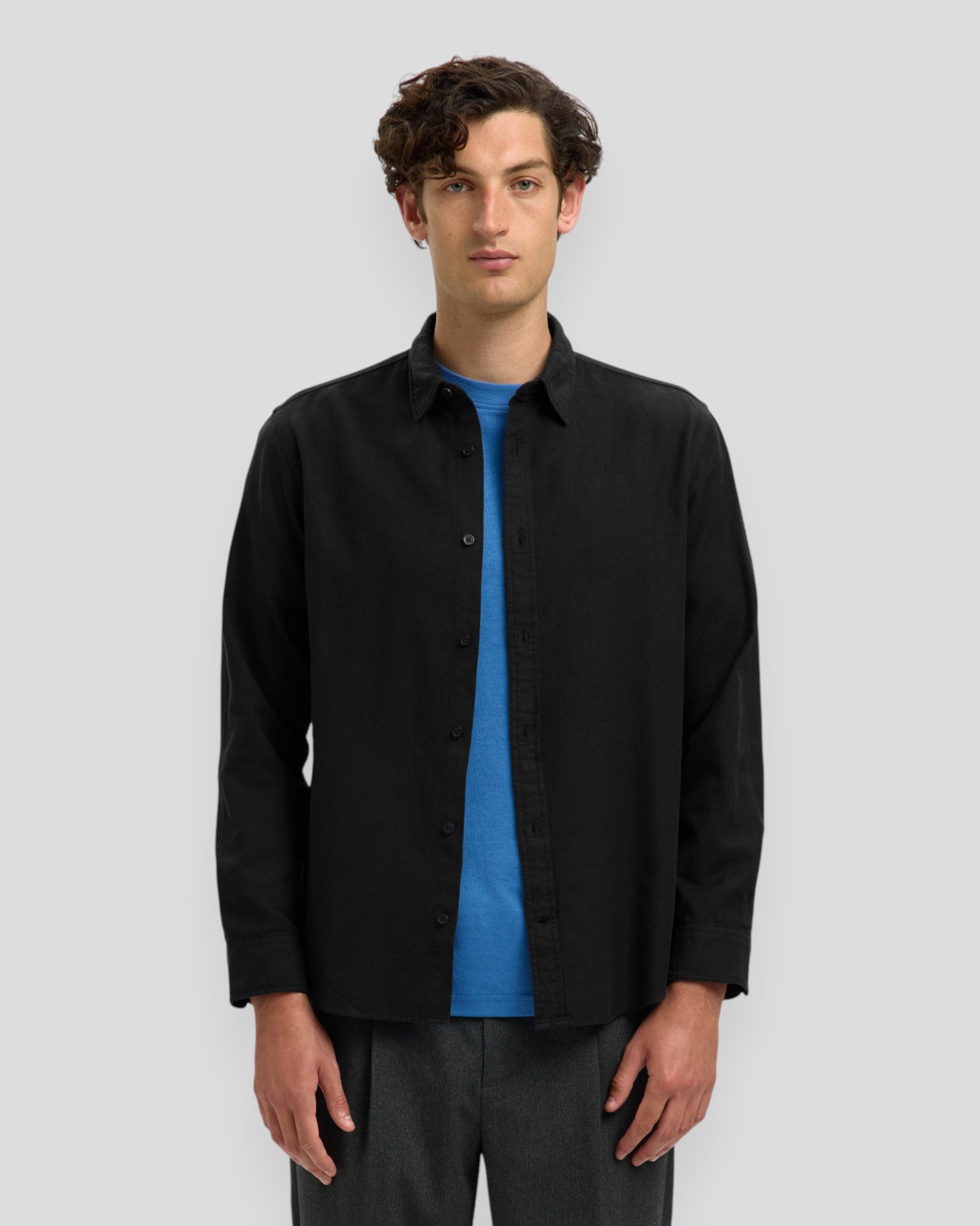 Regular Noah Brushed Twist Shirt LS - Black