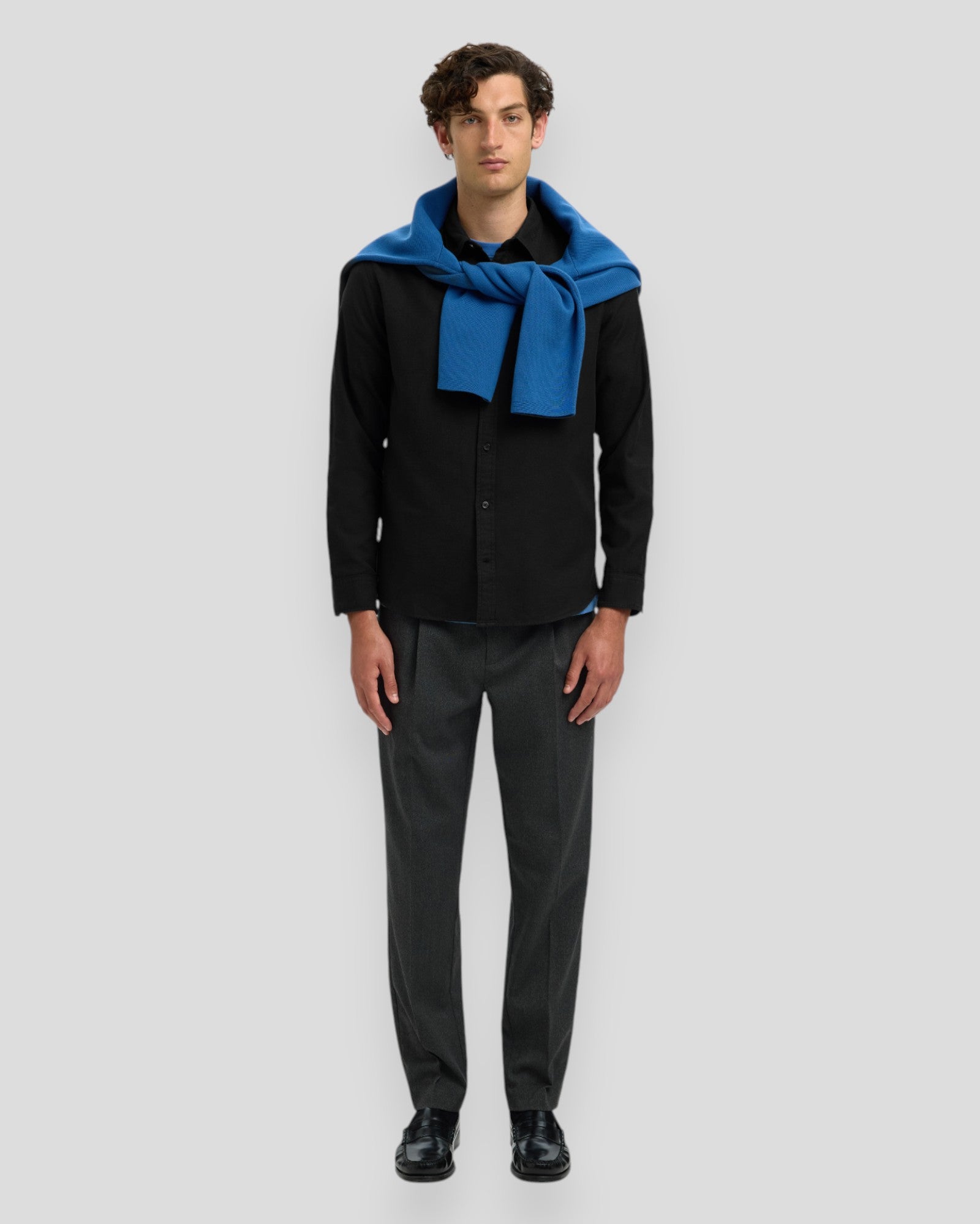 Regular Noah Brushed Twist Shirt LS - Black