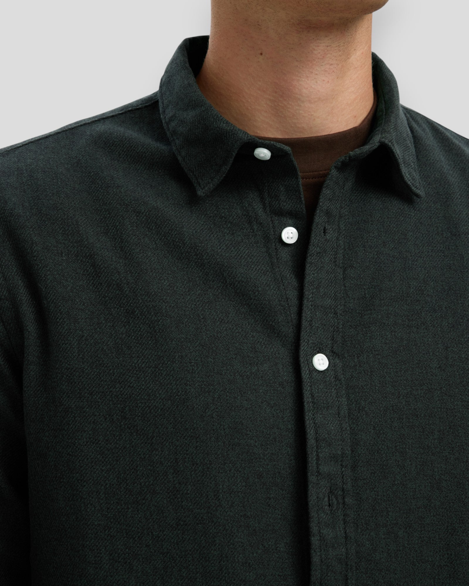 Regular Noah Brushed Twist Shirt LS - Forest Night/Twisted