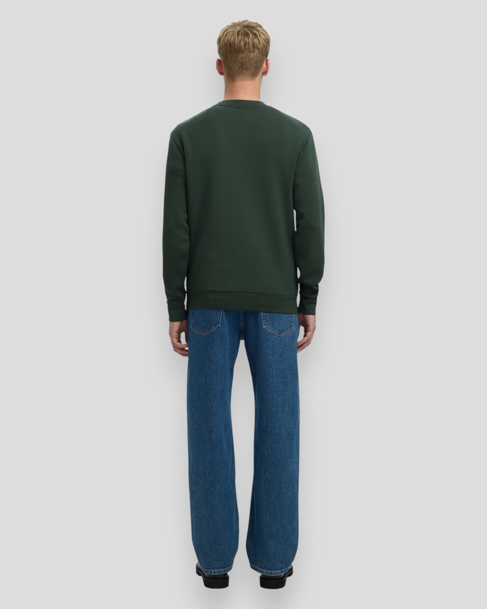 Emanuel Soft Crew Neck Sweat - Deep Forest