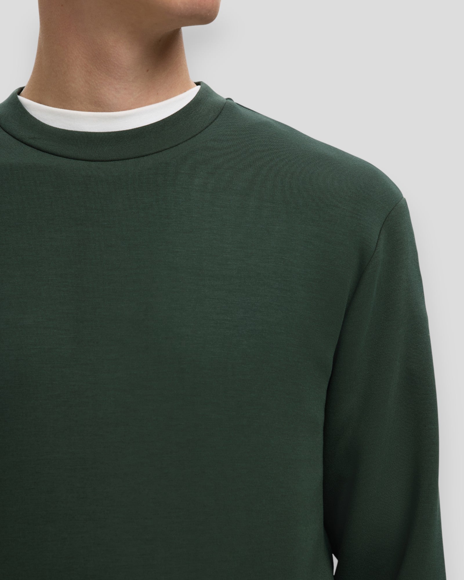 Emanuel Soft Crew Neck Sweat - Deep Forest