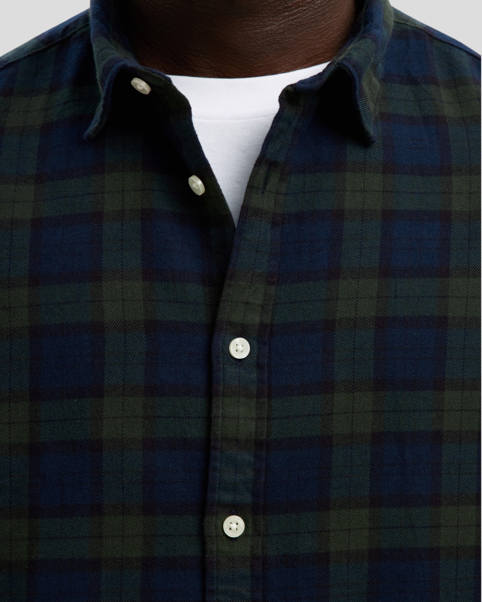 Regular Noah Brushed Twist Shirt LS - Deep Foreest/Dark Sapphire
