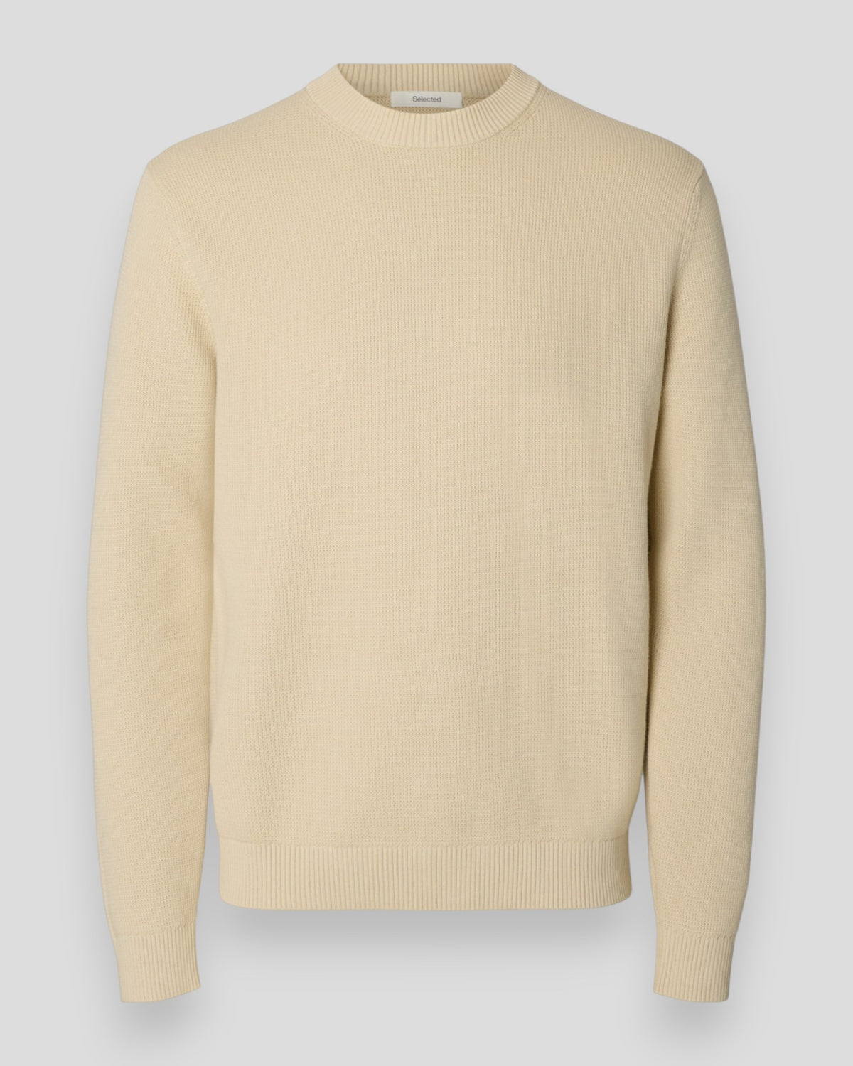 Dane Knit Structure Crew Neck - Oatmeal