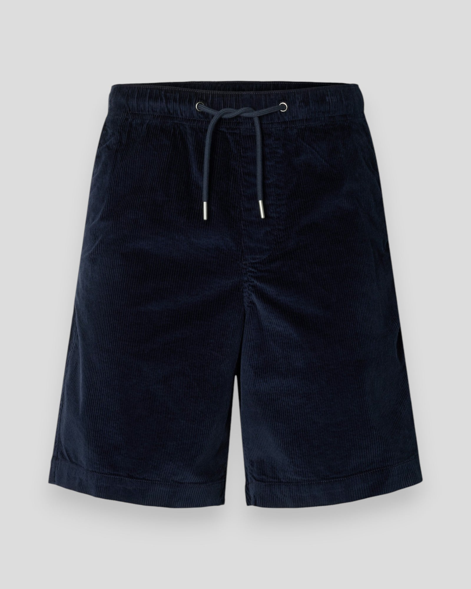 Men's Regular Jace Corduroy Shorts in Sky Captain color from Selected, featuring a relaxed fit and classic corduroy texture.