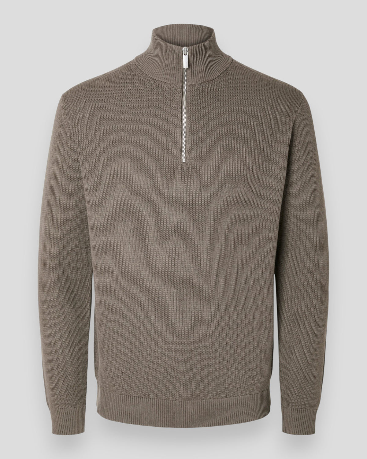 Dane Knit Structure Half Zip - Morel