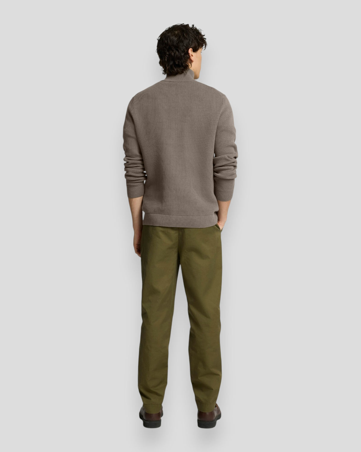 Dane Knit Structure Half Zip - Morel
