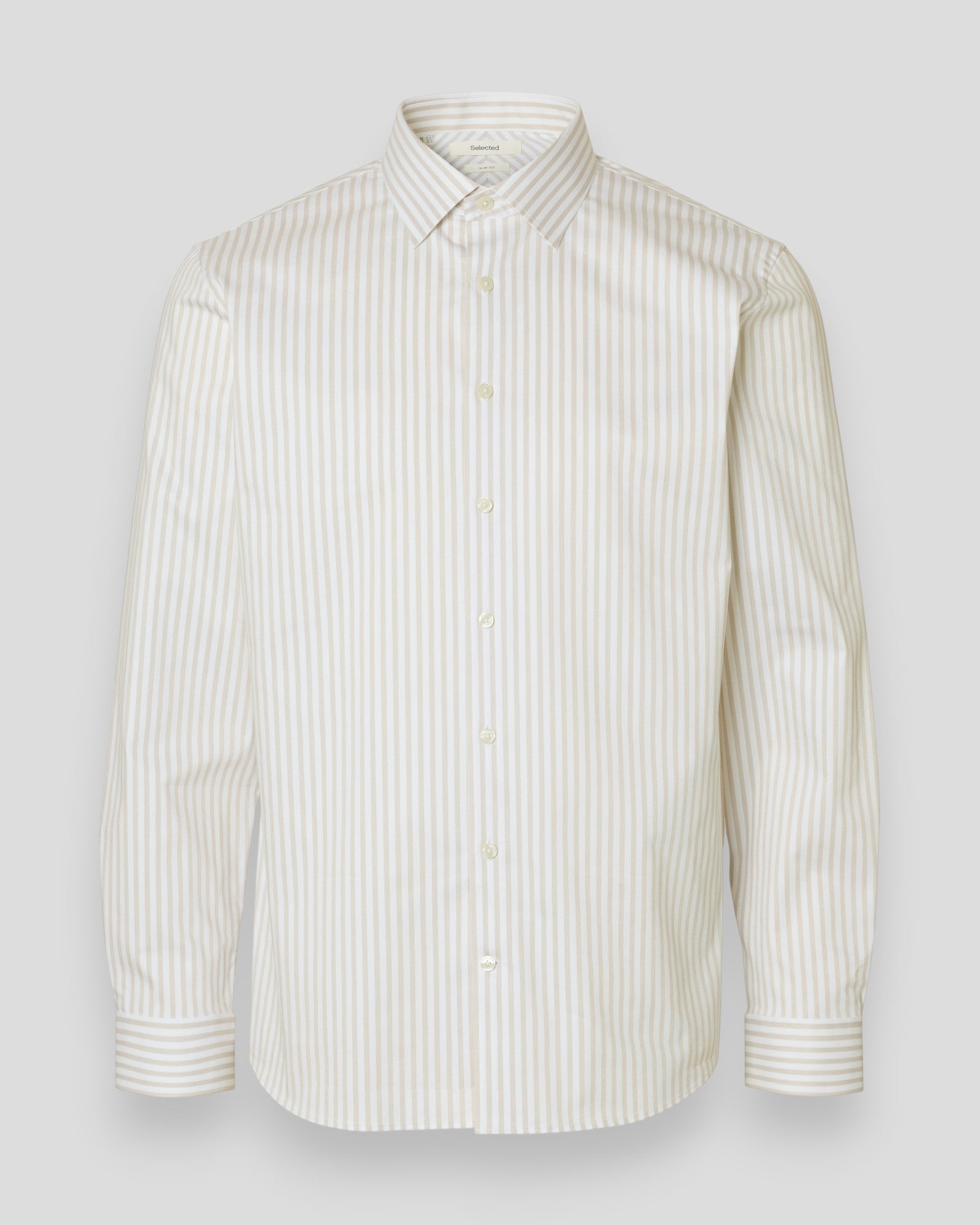 Slim Performance Shirt LS - Sand Stripes