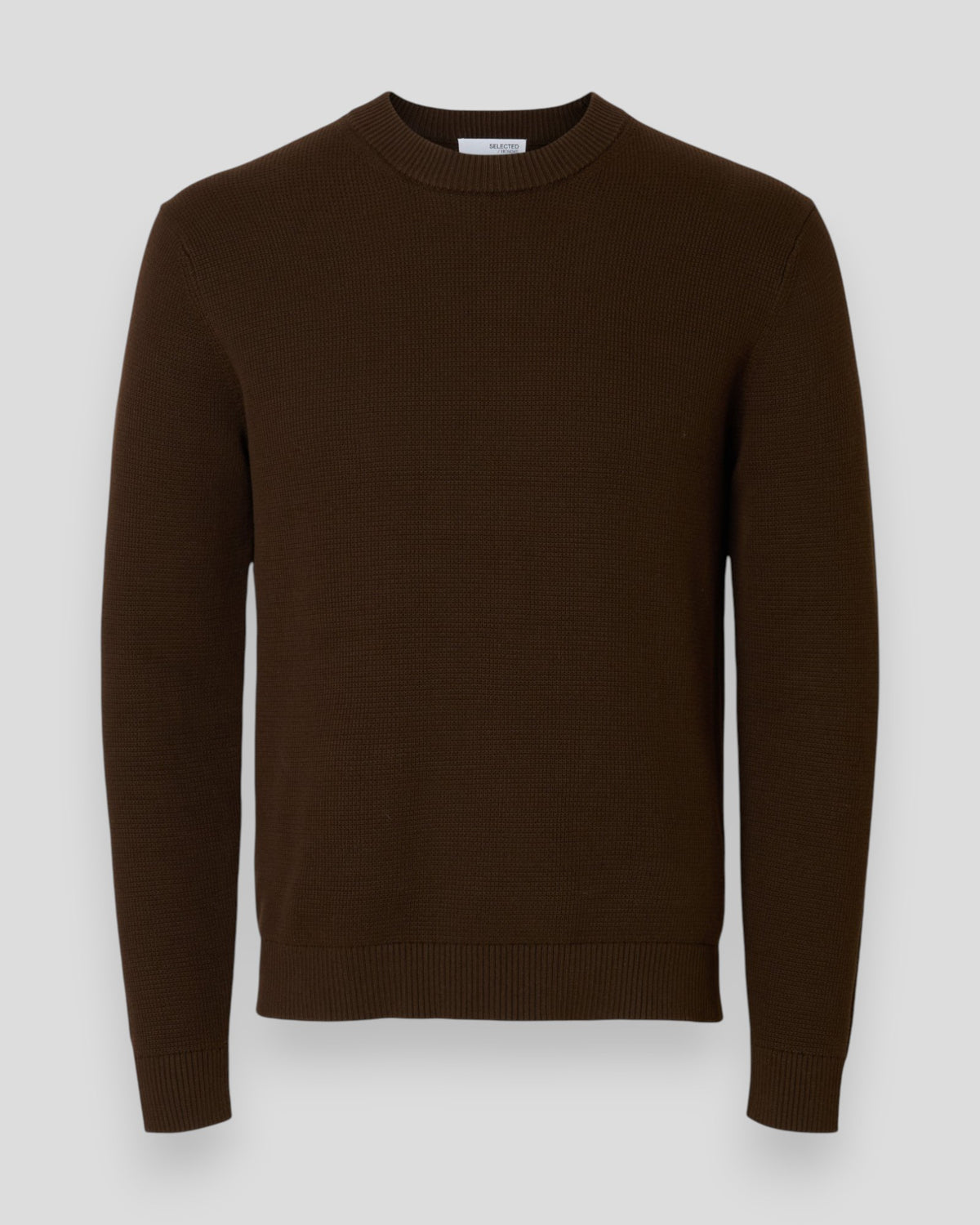 Dane Knit Structure Crew Neck - Demitasse