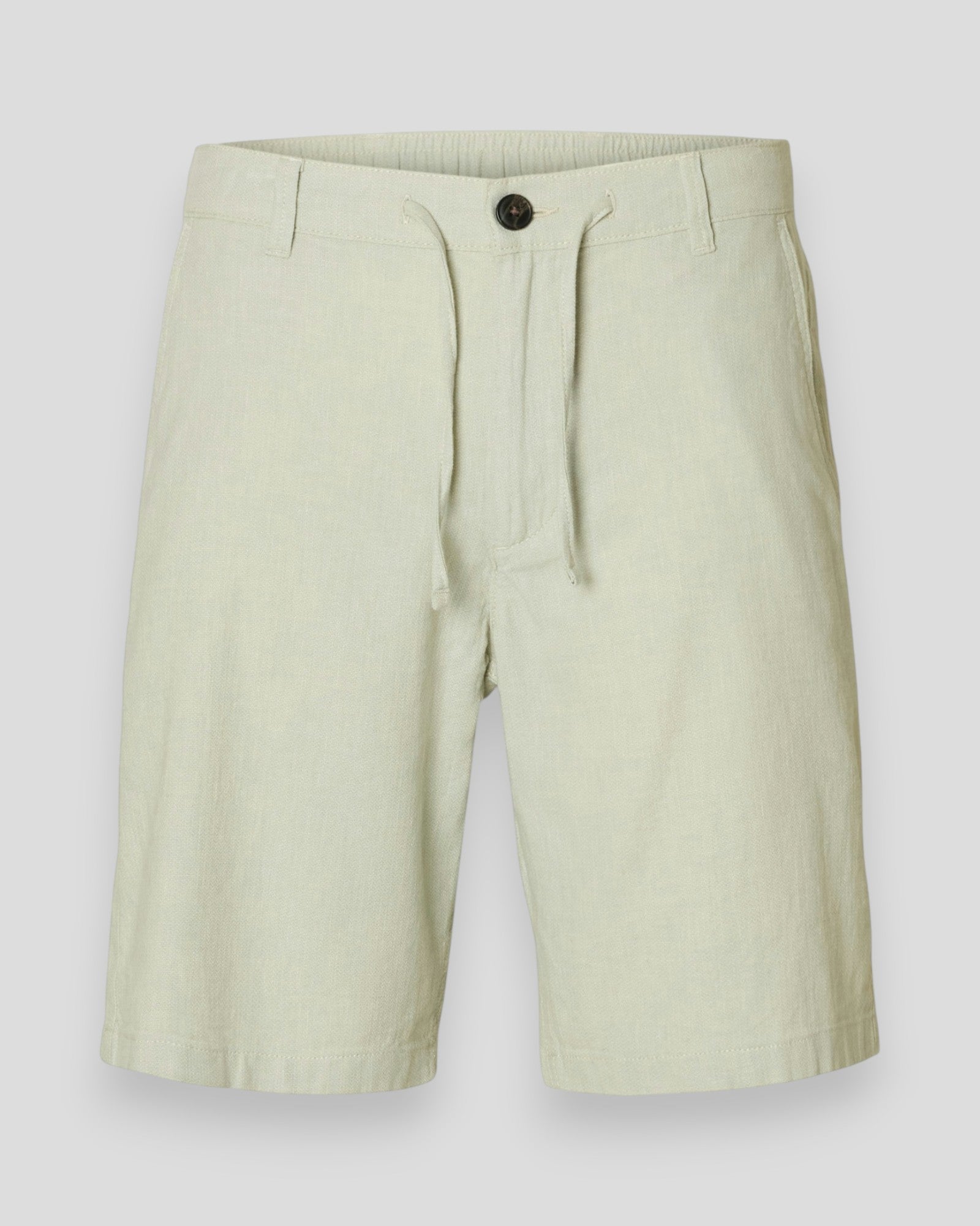 Regular Brody Linen Shorts - Aqua Gray Mixed W. Oatmeal