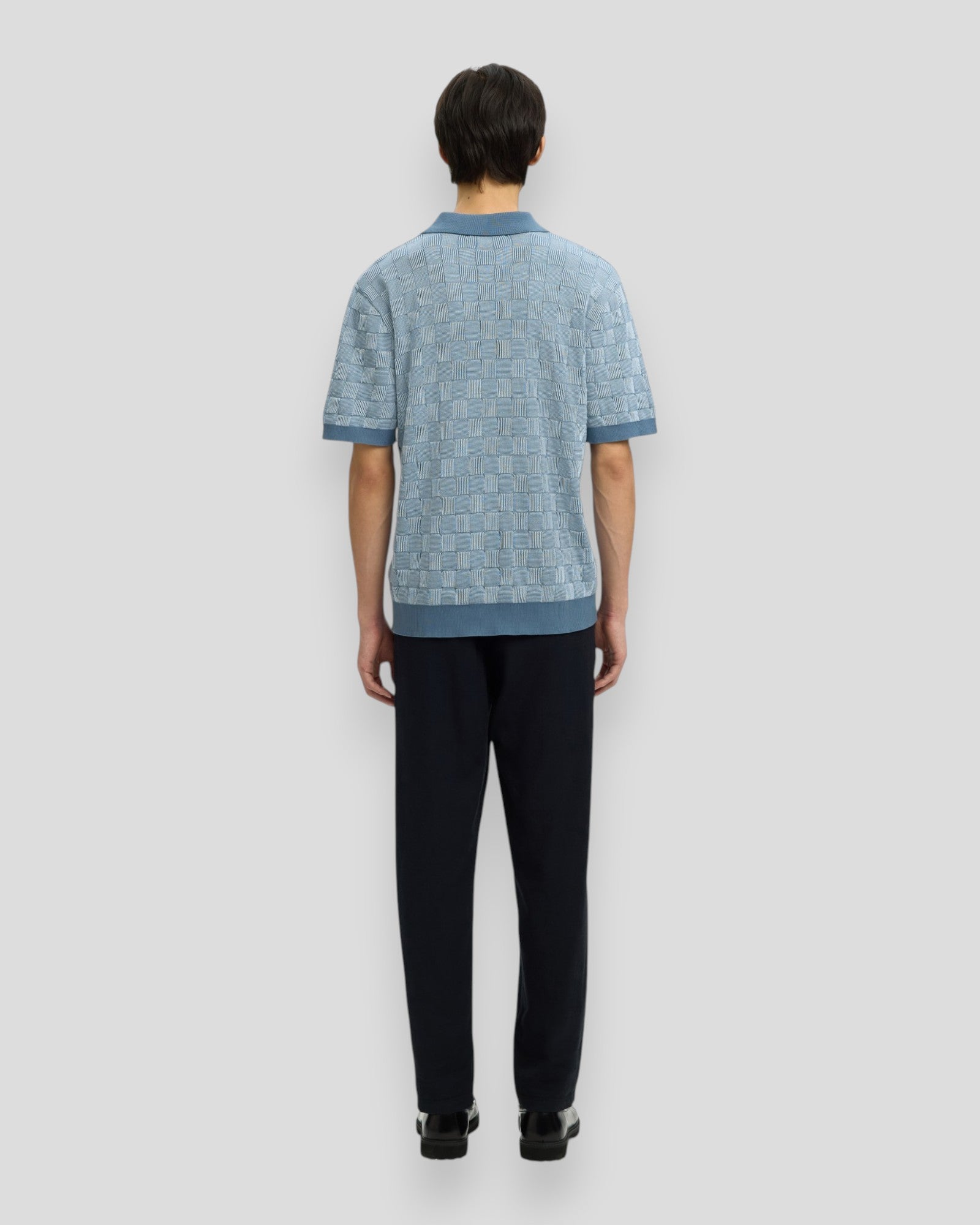 Milas SS Knit Relaxed Color Open Polo - Blue Mirage/Skyway