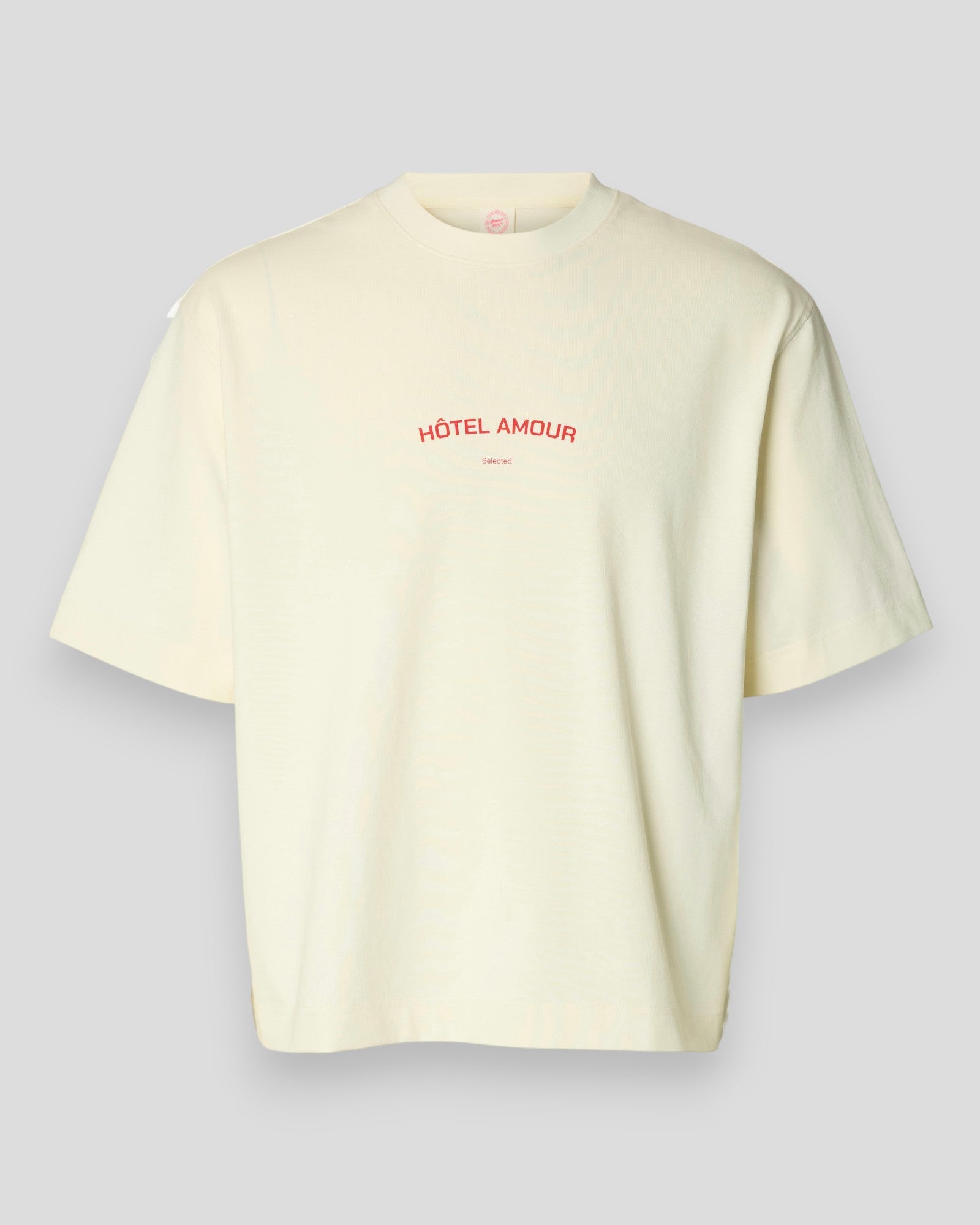 Boxy Liam SS O-Neck Tee Hotel Amour - Egret