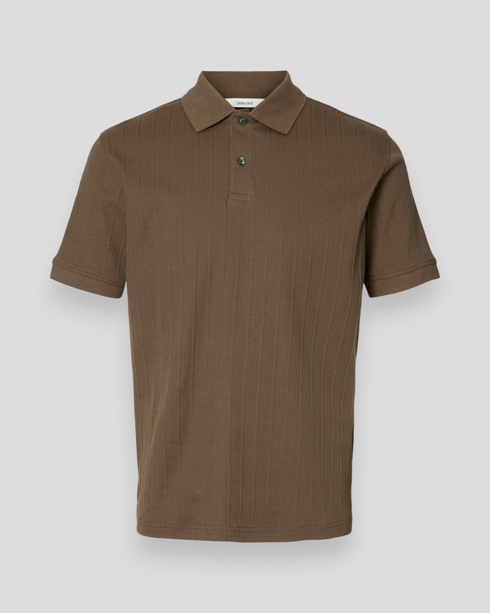 Cole Rib SS Polo - Chocolate Chip