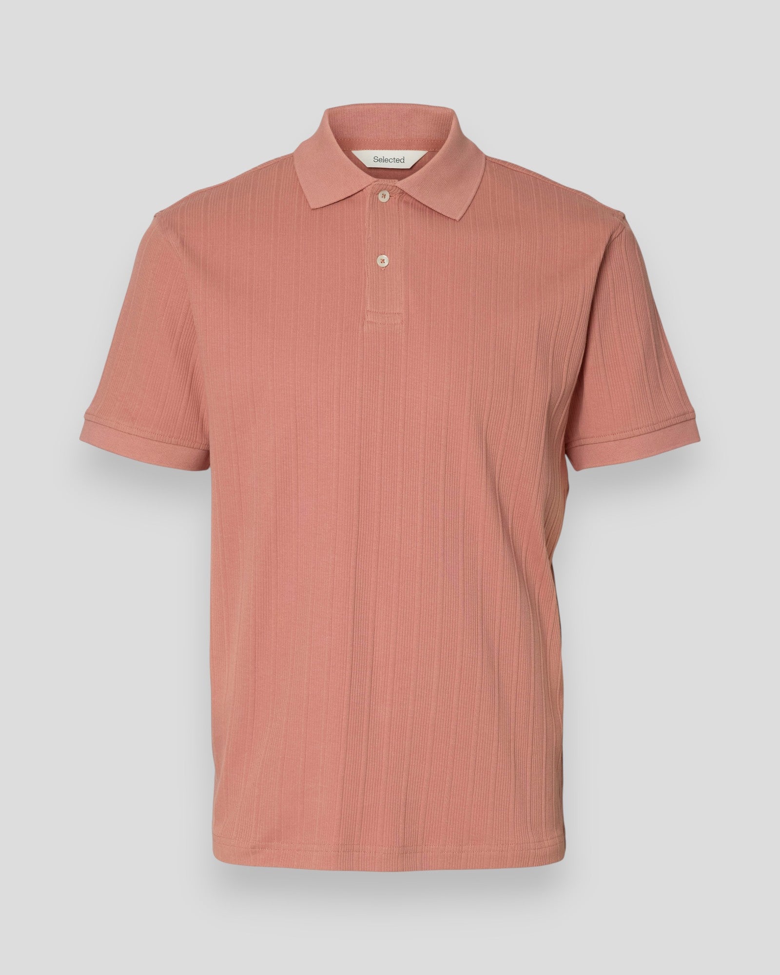 Cole Rib SS Polo - Rose Dawn