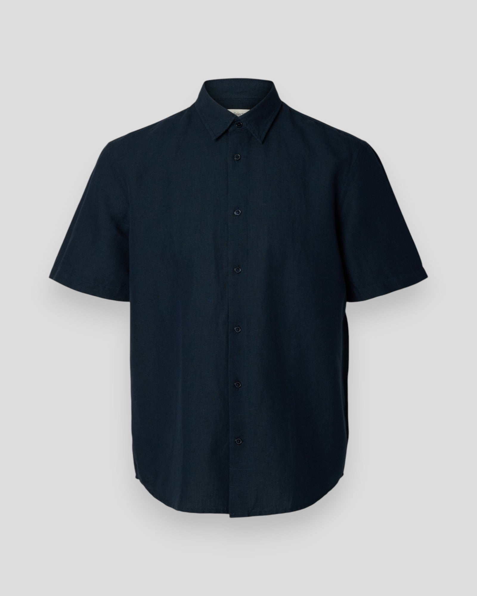 Regular Claus Clay Linen Blend SS Shirt - Sky Captain