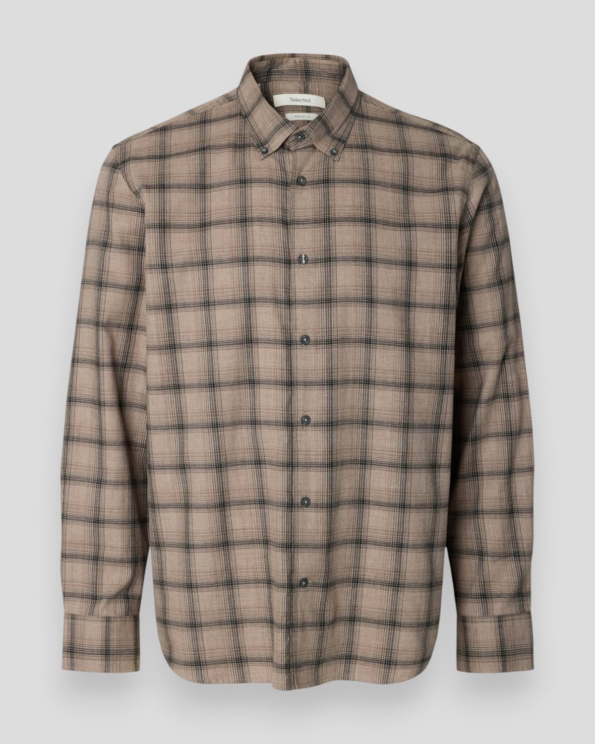 Cole-Jay Regular Melange LS Shirt - Cornstalk/Black Checks