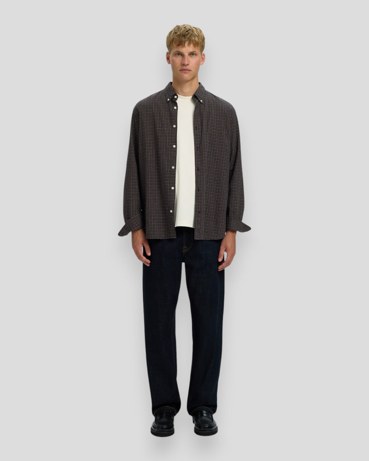 Cole-Jay Regular Melange LS Shirt - Dark Sapphire Checks Multi