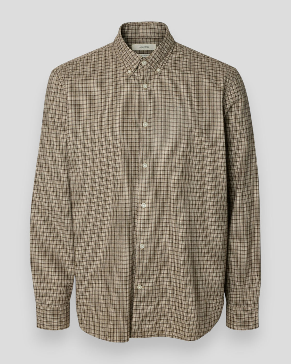 Cole-Jay Regular Melange LS Shirt - Chocolate Chip Checks