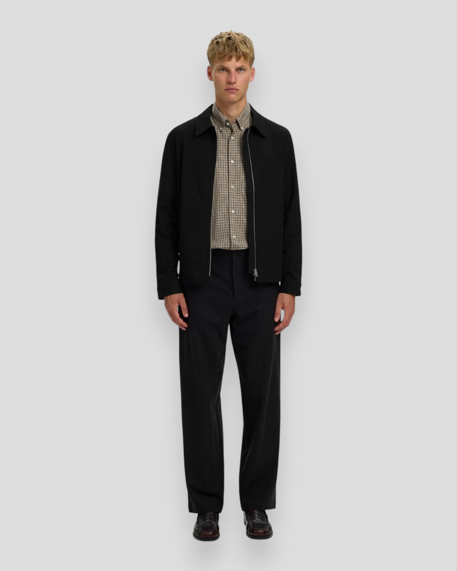 Regular Finn Zip Jacket - Black