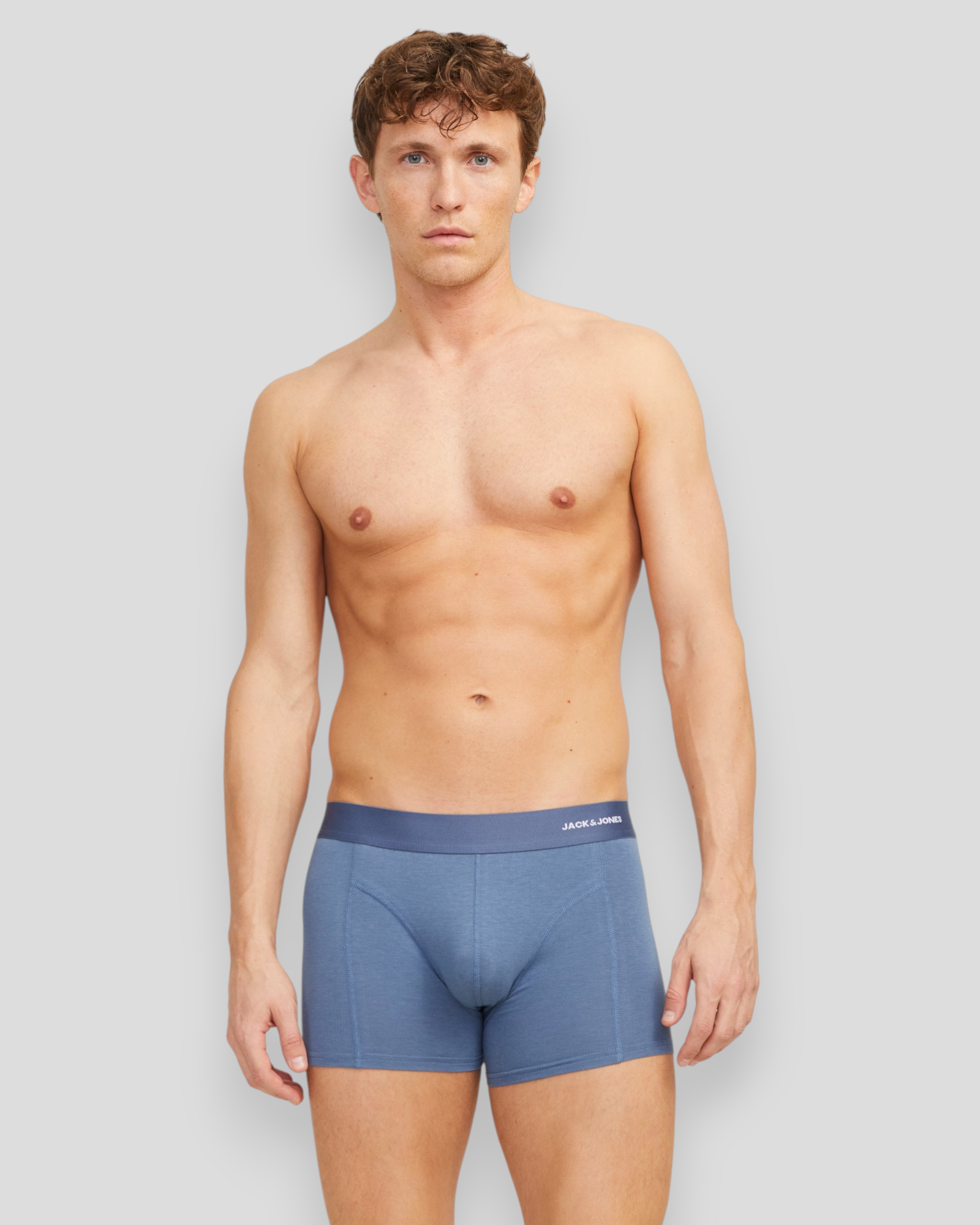 Komfortable bambusunderbukser fra JACK & JONES i blå – Basic Bamboo Trunks 3 Pack med fleksibel pasform og blødt stof.