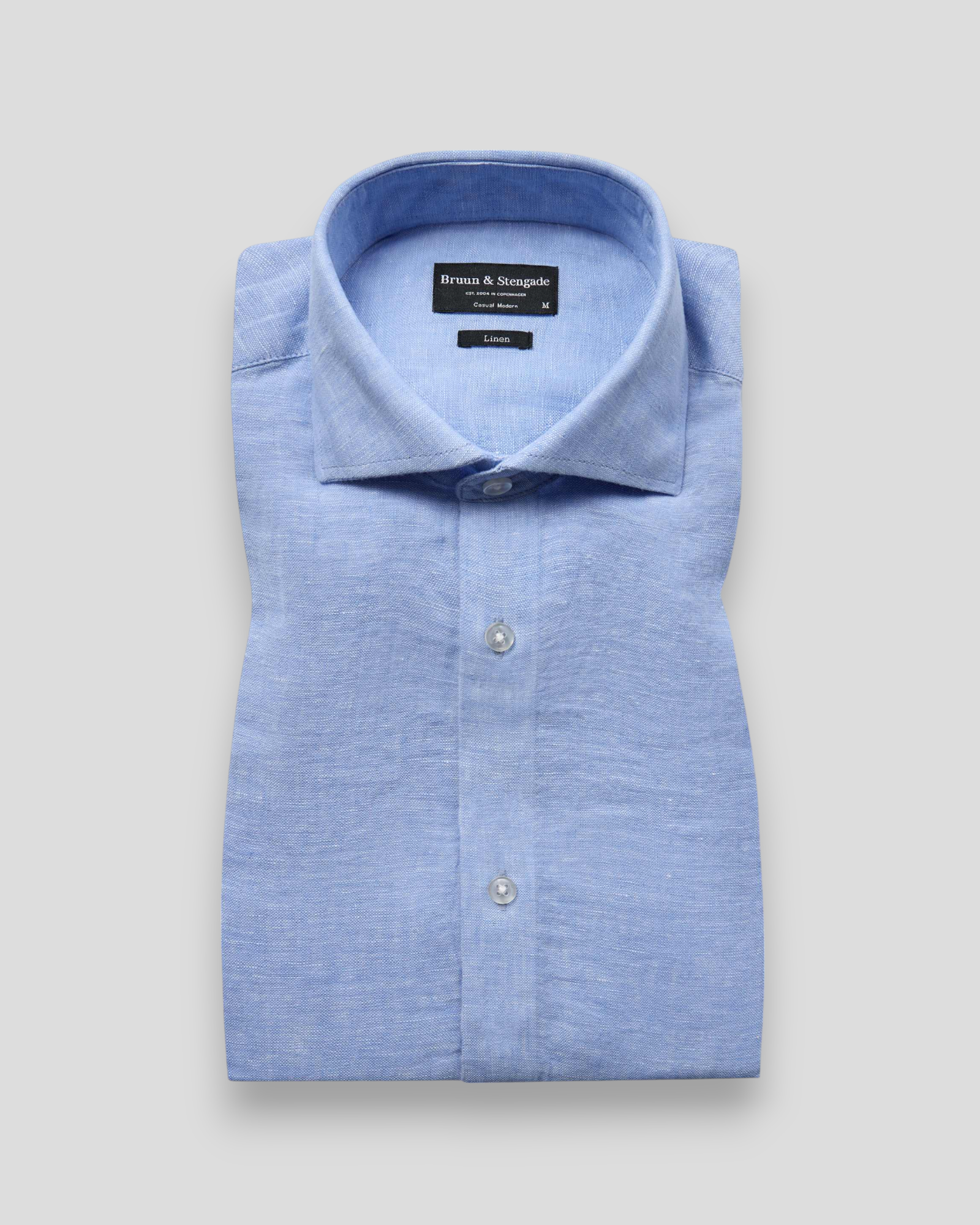 Bruun & Stengade Antonelli hørskjorte i lyseblå – let og åndbar skjorte lavet af 74% hør, perfekt til sommer og casual stil.
