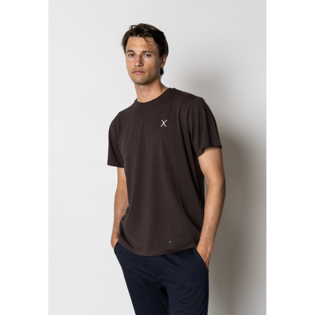 Cross Logo Organic Tee - Dark Brown