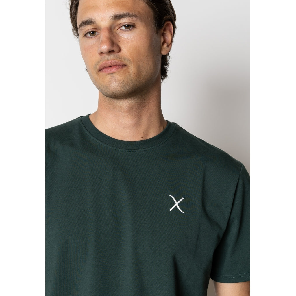Cross Logo Organic Tee - Deep Green