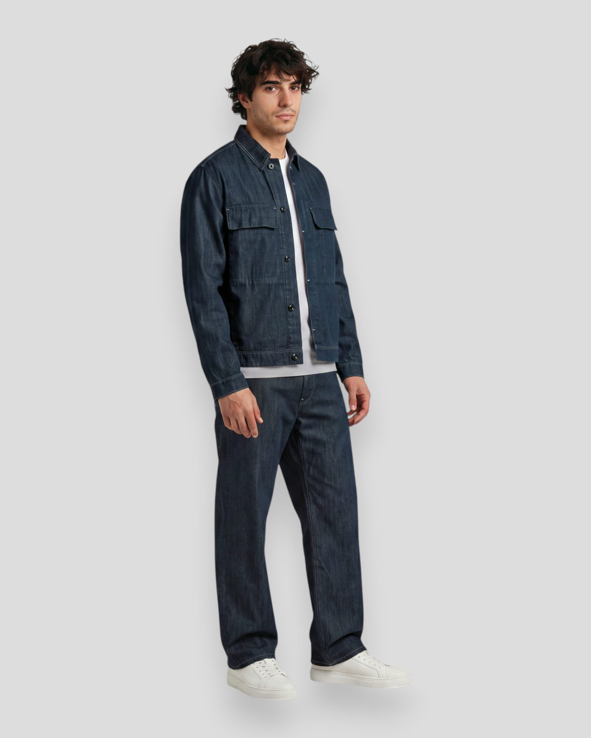 Boxy Clean Overshirt - Neo Raw Denim