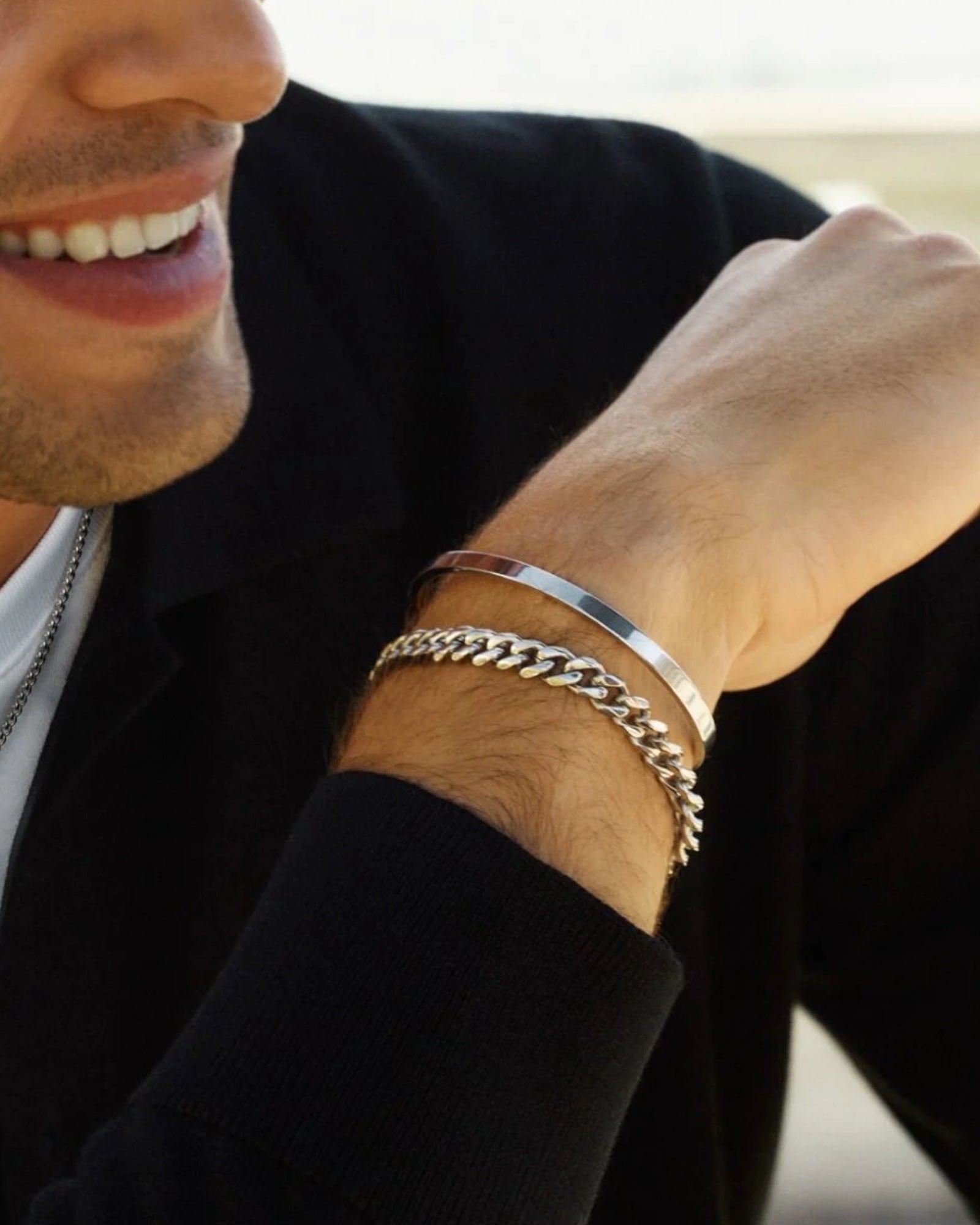 Steel Clark Chain Bracelet for men by Edblad, featuring a sleek, modern design with interlinked chain links.