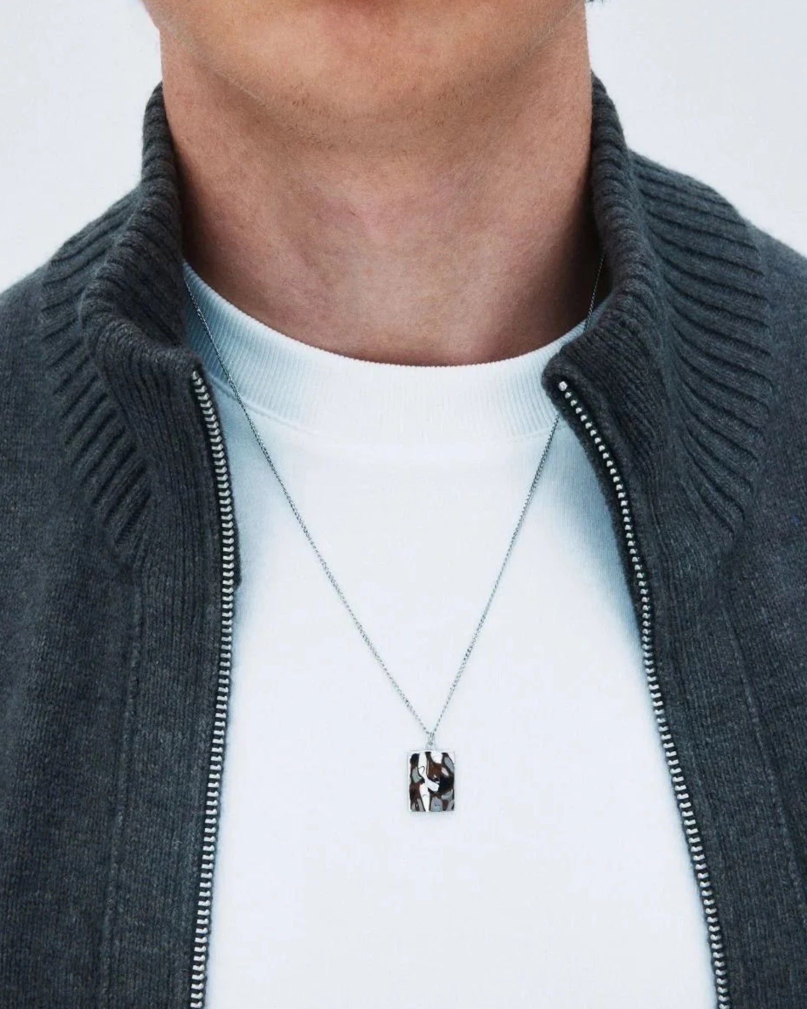Steel men's River Necklace by Edblad featuring a sleek, modern design with a smooth chain and minimalist style.