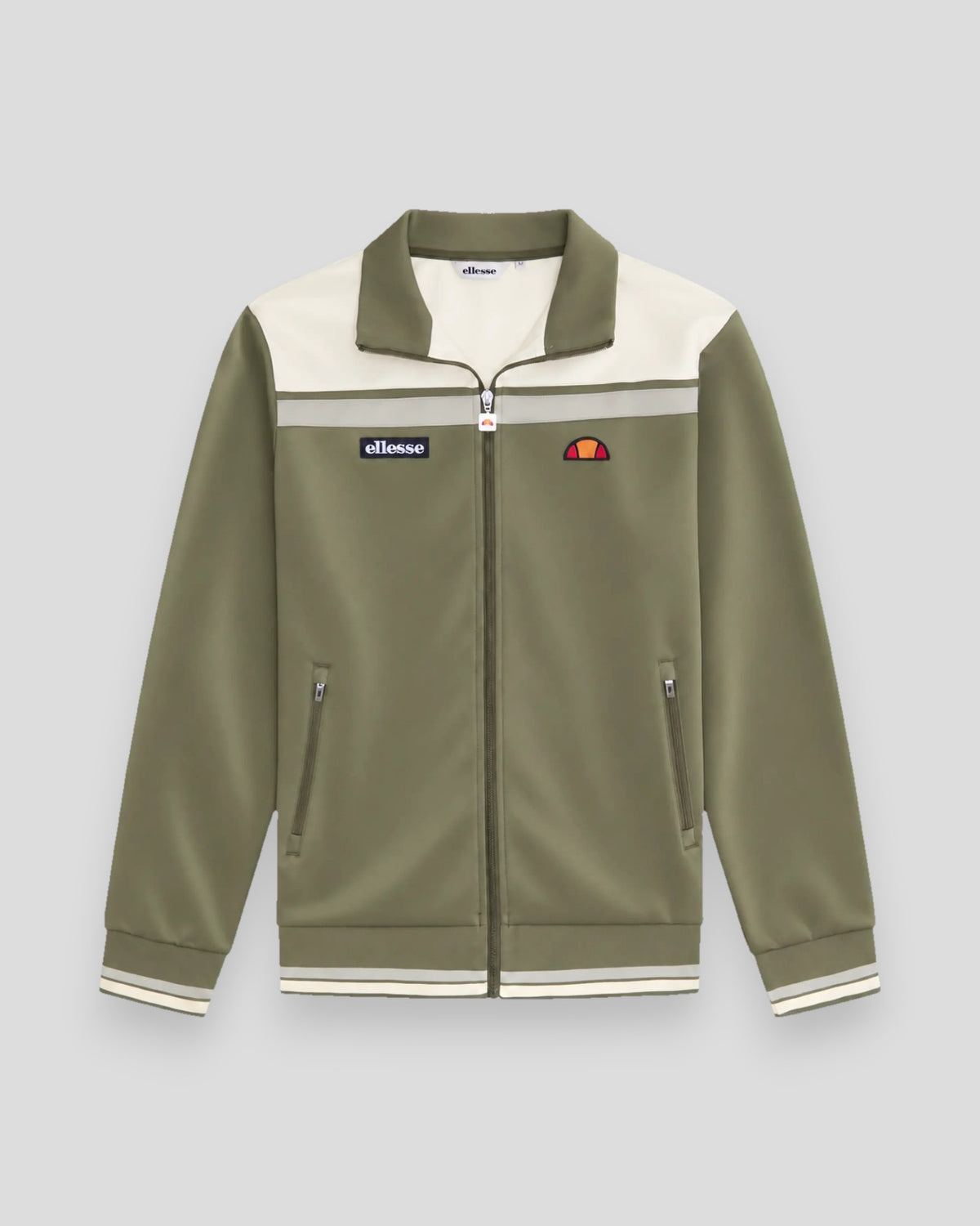 Ellesse Vignola Track Top sweatshirt i olivengrøn med høj krave og lynlås