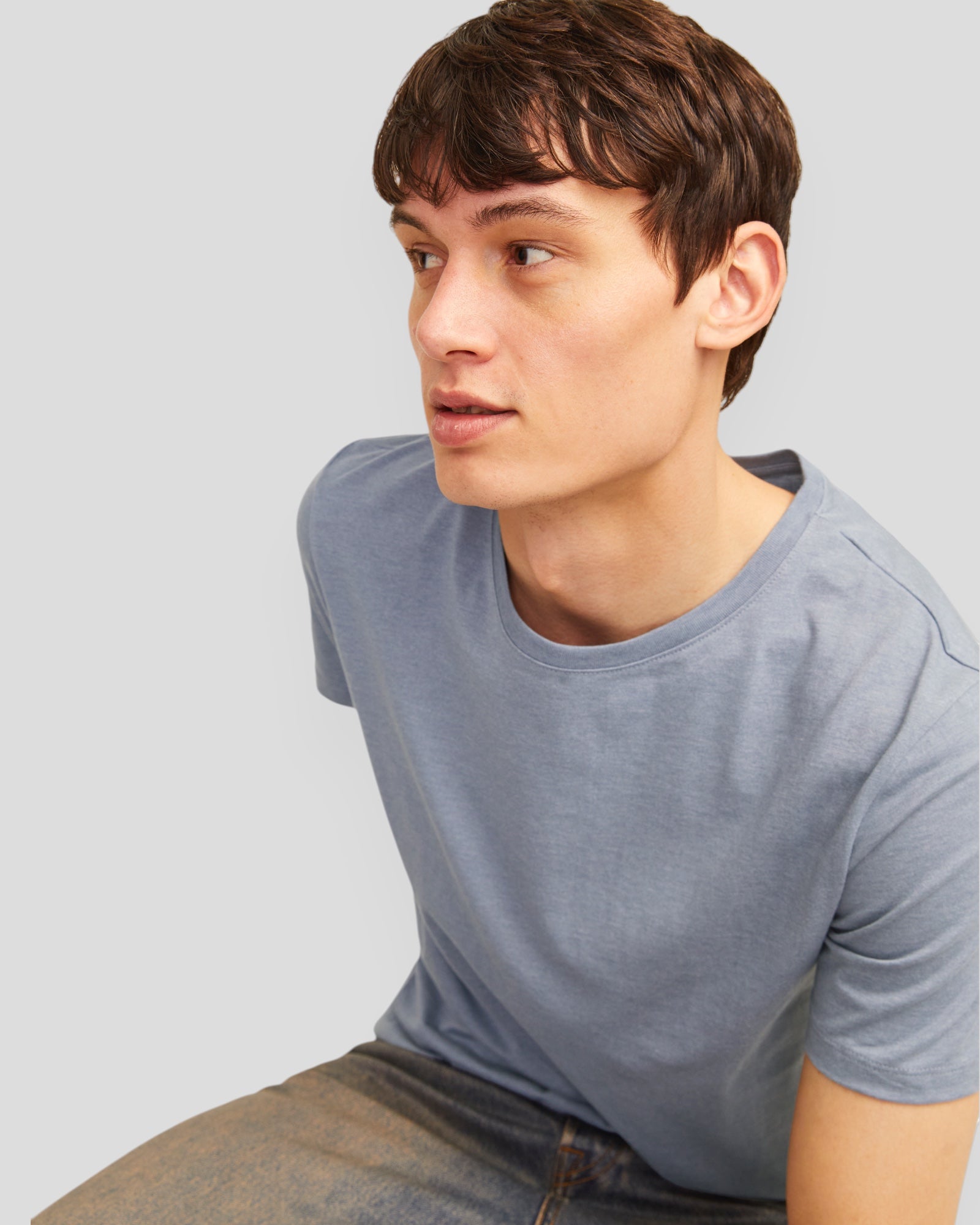 Organic Melange Tee SS O-Neck - Flint Stone Melange