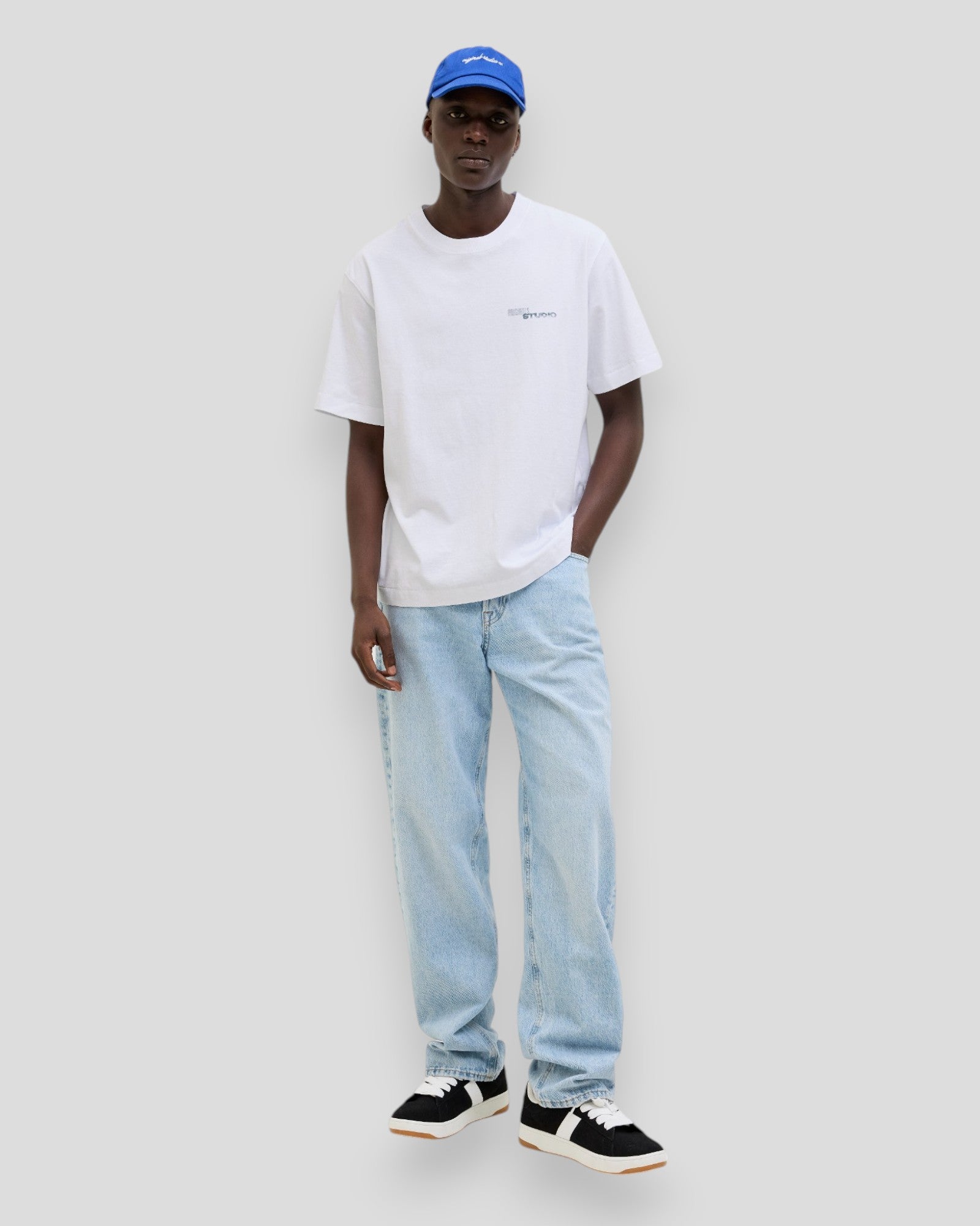 Jack And Jones Bright White Retiro Back Tee – oversized tee med stilfuldt backprint til en trendy garderobe