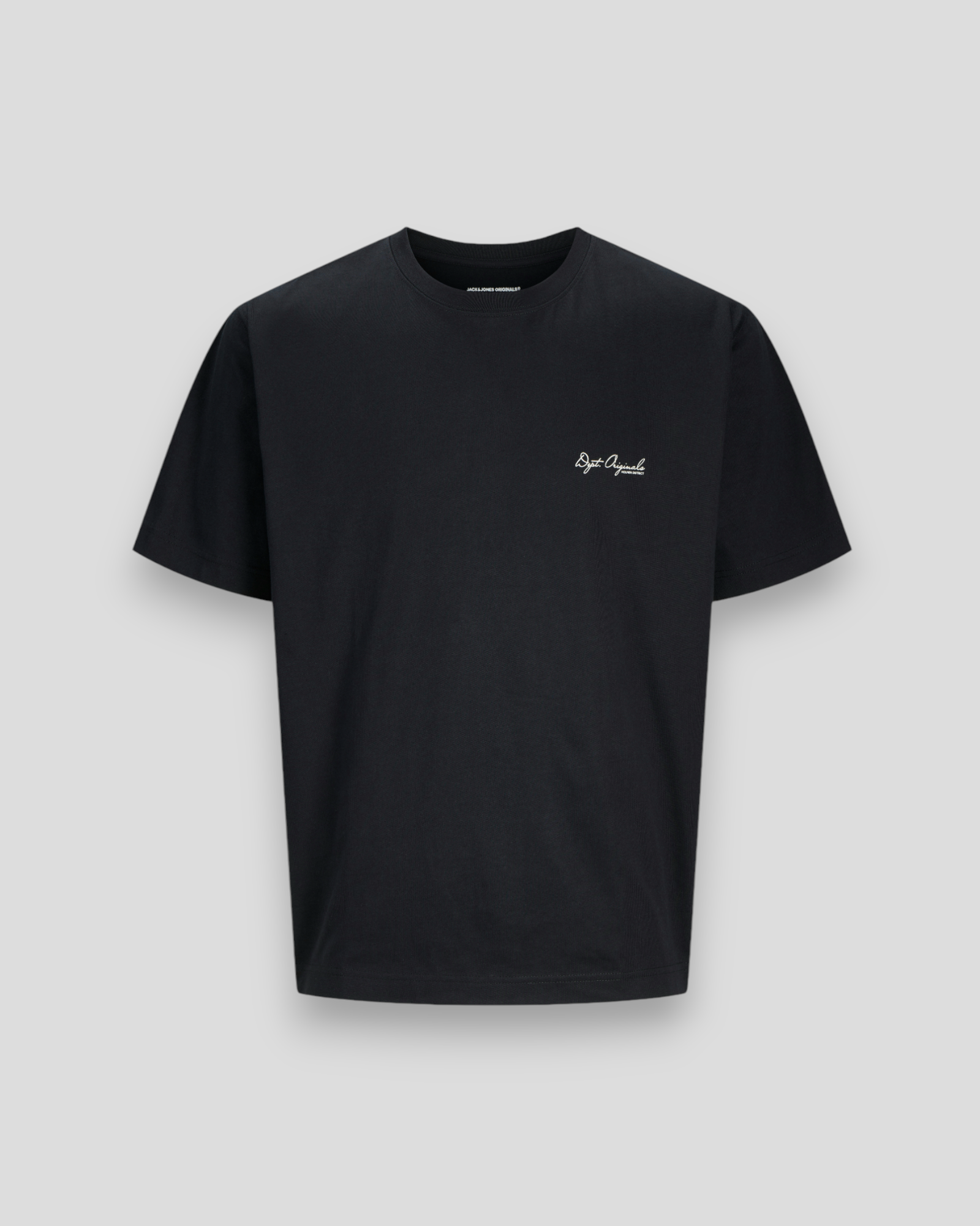 JACK & JONES Slington Back Tee SS Crew Neck i sort – oversized t-shirt med afslappet pasform og stilrent look.