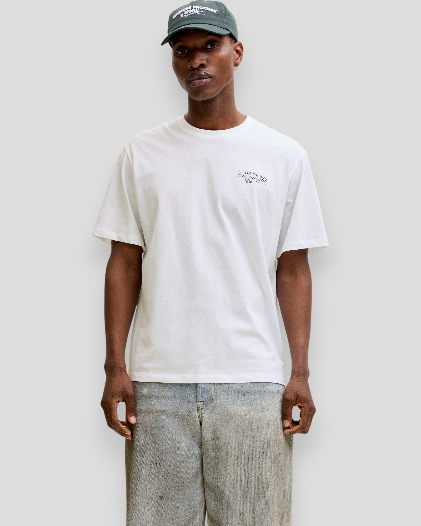 Hvid Jack & Jones Paradise Island Tee med rund hals, kort ærme, afslappet t-shirt til mænd, casual stil