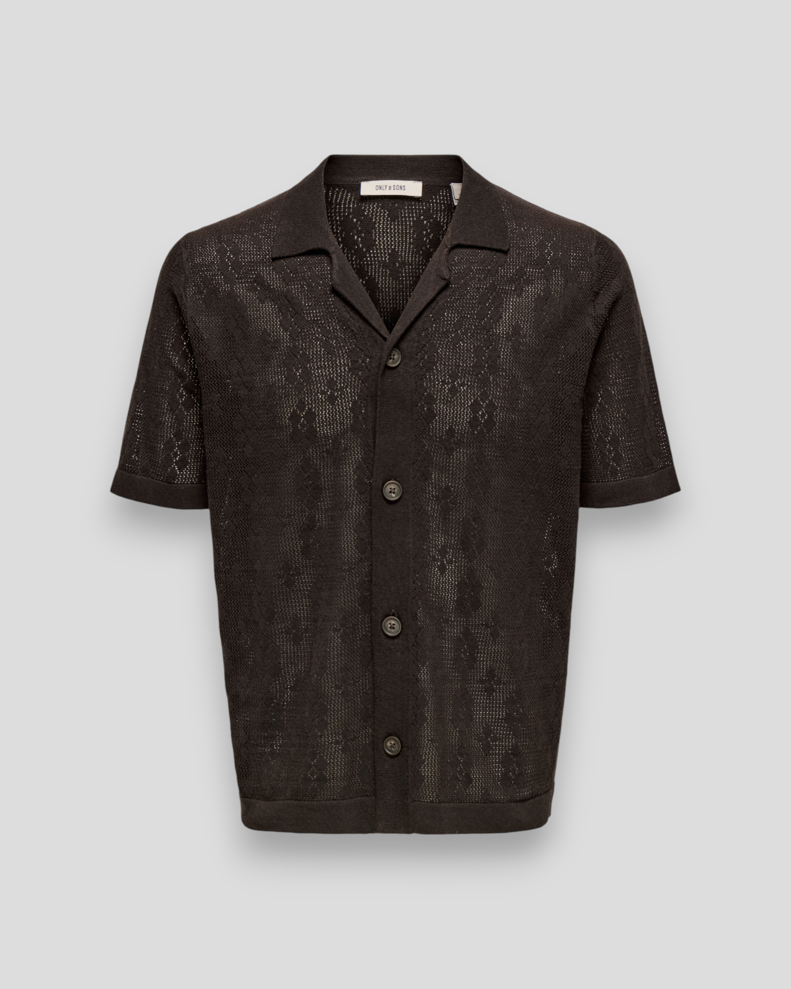 Ken Life Reg 12 SS Shirt Knit i Demitasse – stilfuld mørkebrun skjorte med komfortabel pasform