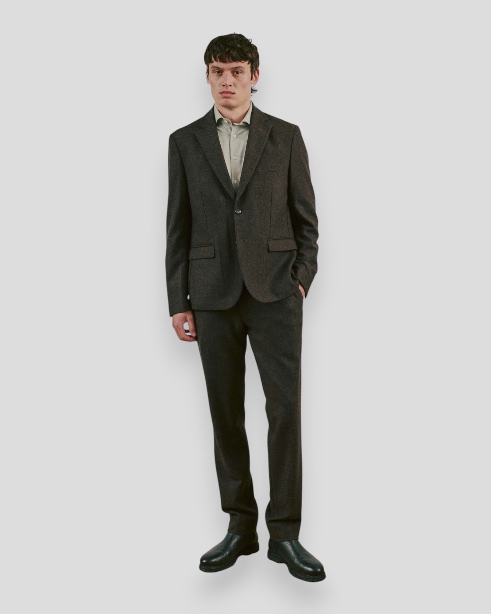 Melliw Classic Fit Suit Pants - Brown