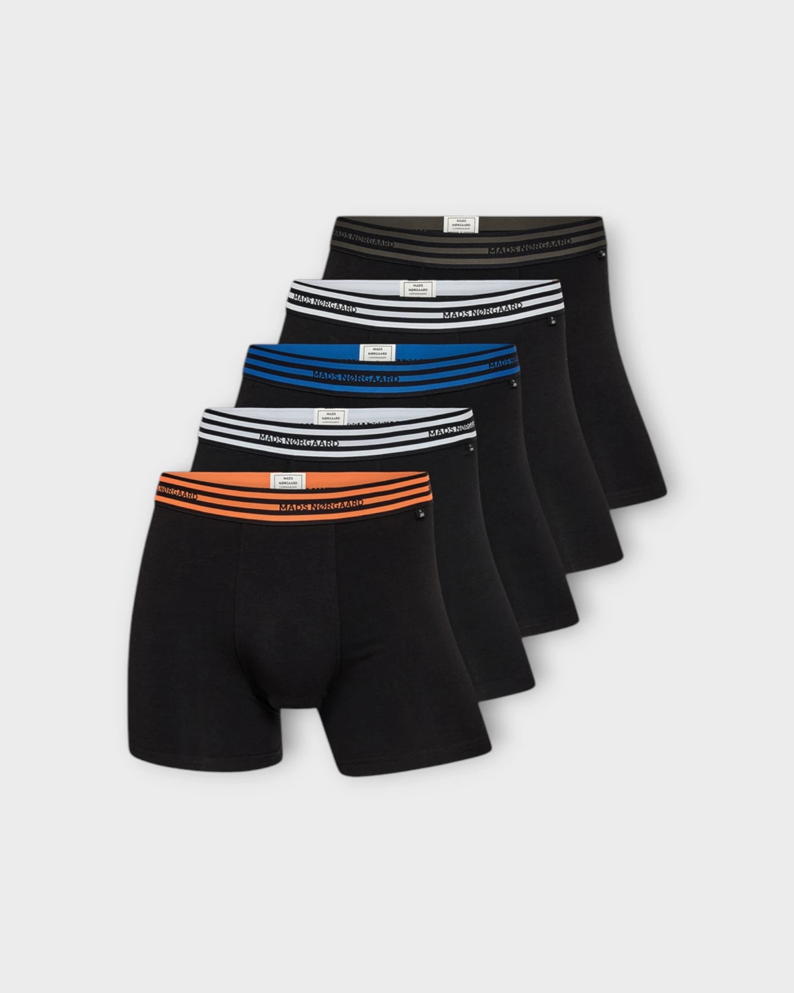 Mads Nørgaard X JBS 5-Pack Giftbox Underwear - Black/Multi Bambus Undertøj. Her set forfra.