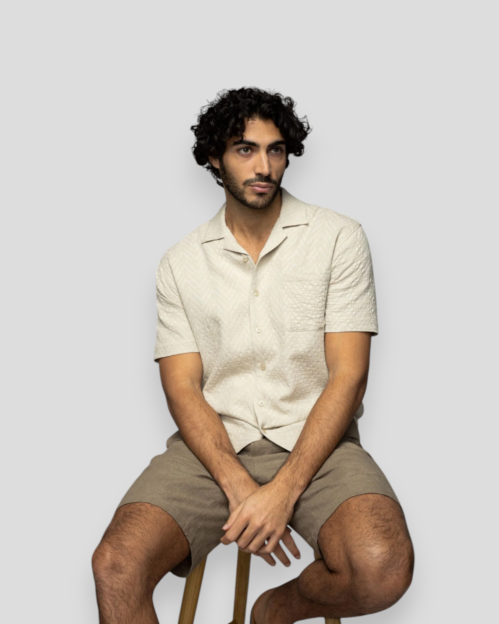 Marco Cuban Rosacel herreskjorte i beige – åndbar og moderne skjorte til både casual og festlige anledninger